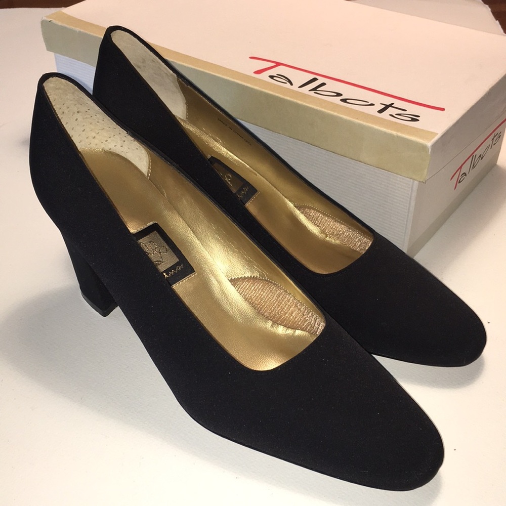 Talbots Black Suede Heels NIB